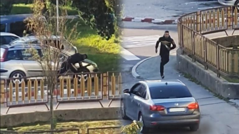 Za bieleho dňa ozbrojený naháňal ženu s dieťaťom, potom ničil auto na parkovisku (VIDEO)