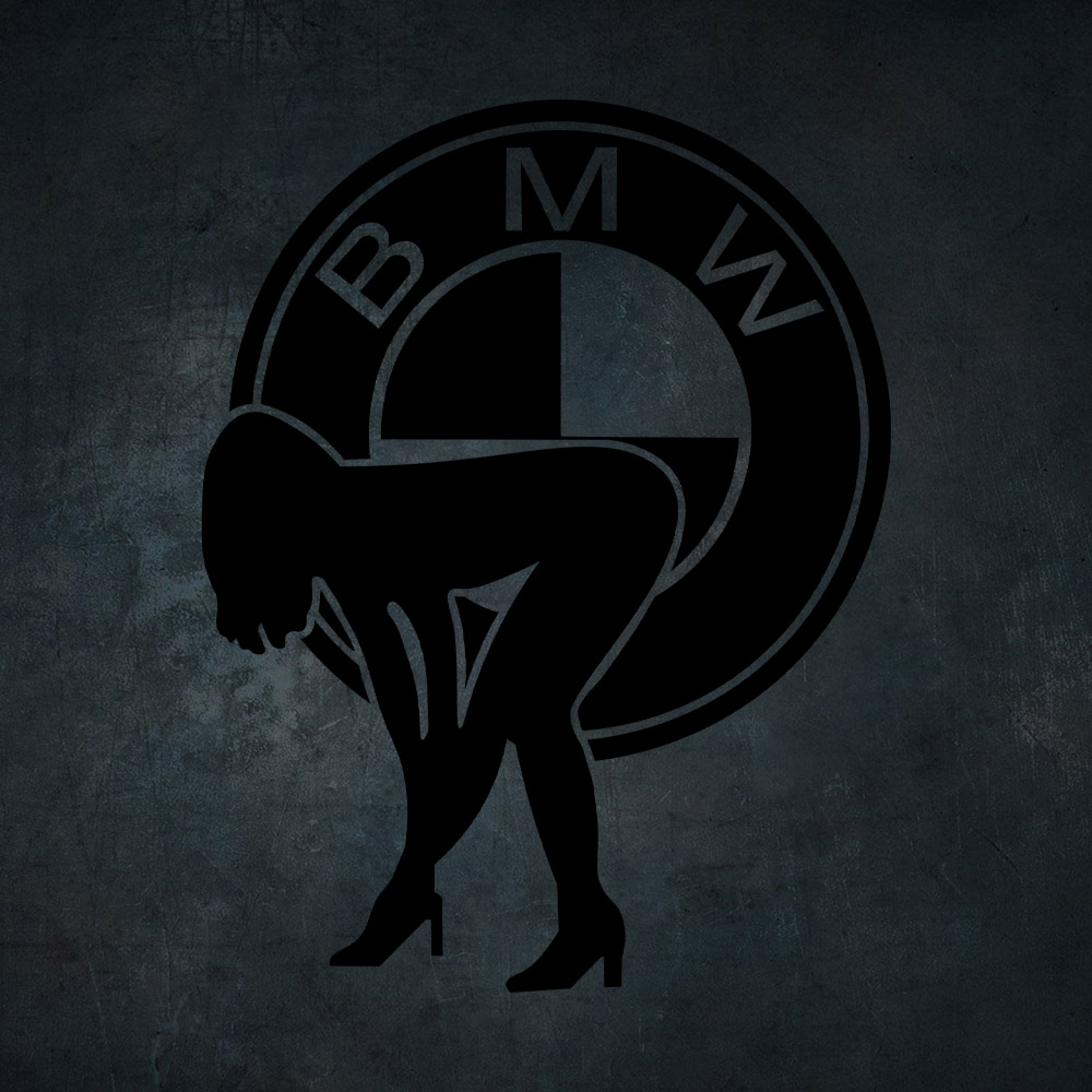 Čierna nálepka na auto BMW Chick