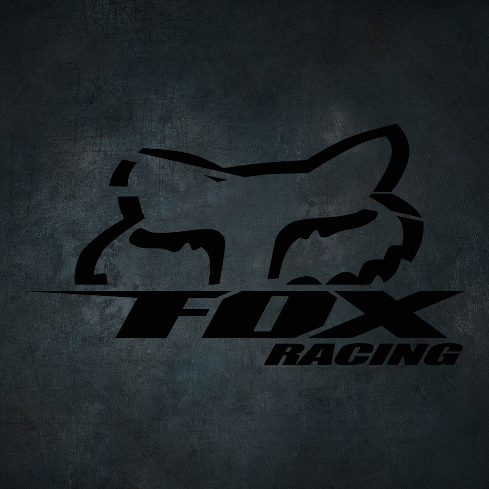 Čierna nálepka na auto fox racing
