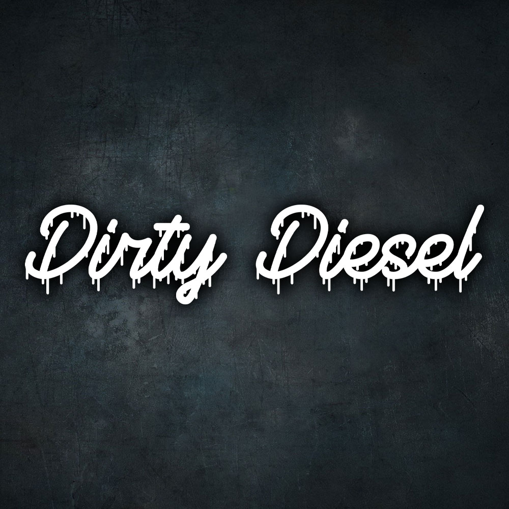 Biela nálepka na auto Dirty Diesel