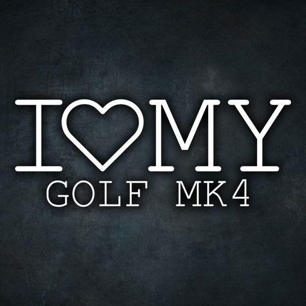 Biela nálepka na auto golf mk4