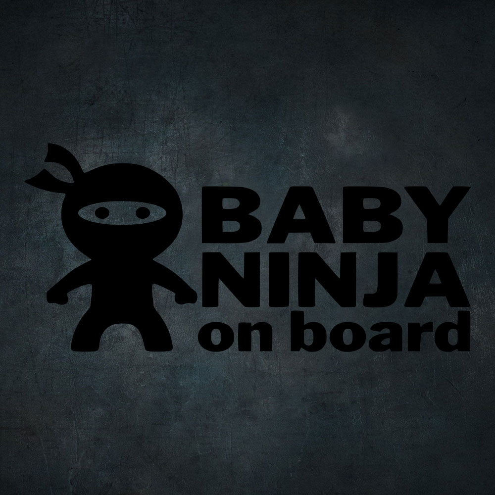 Čierna nálepka na auto Baby Ninja