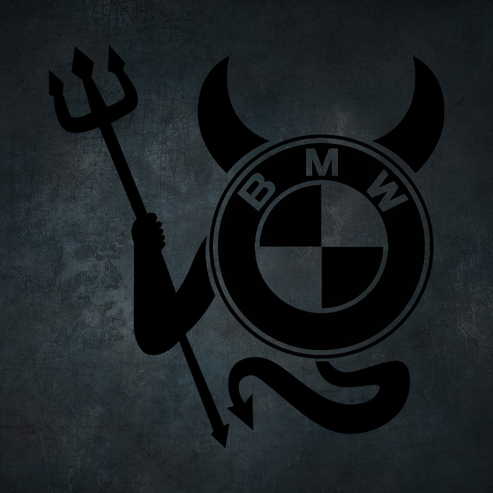 Čierna nálepka na auto BMW Devil