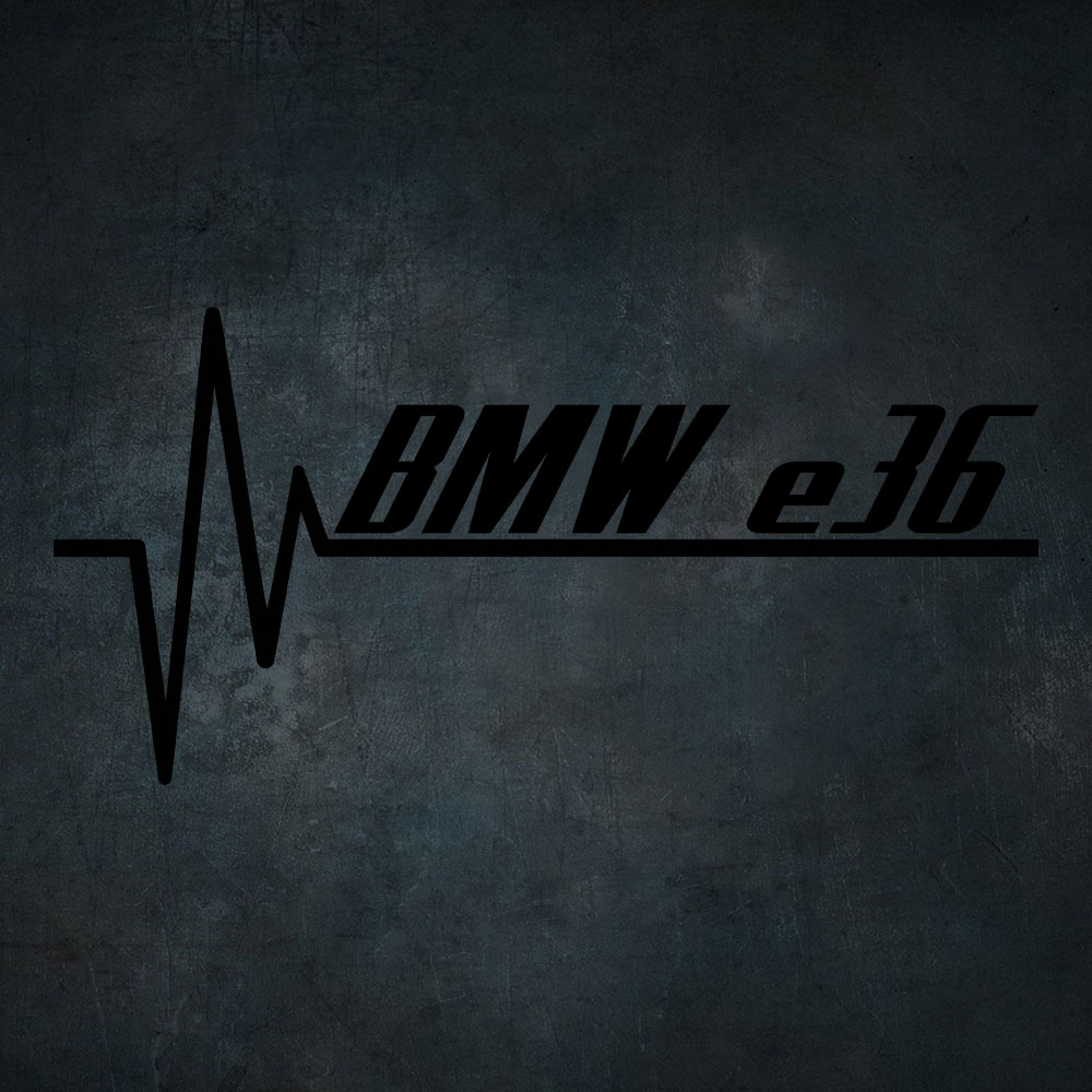 Čierna nálepka na auto BMW e36