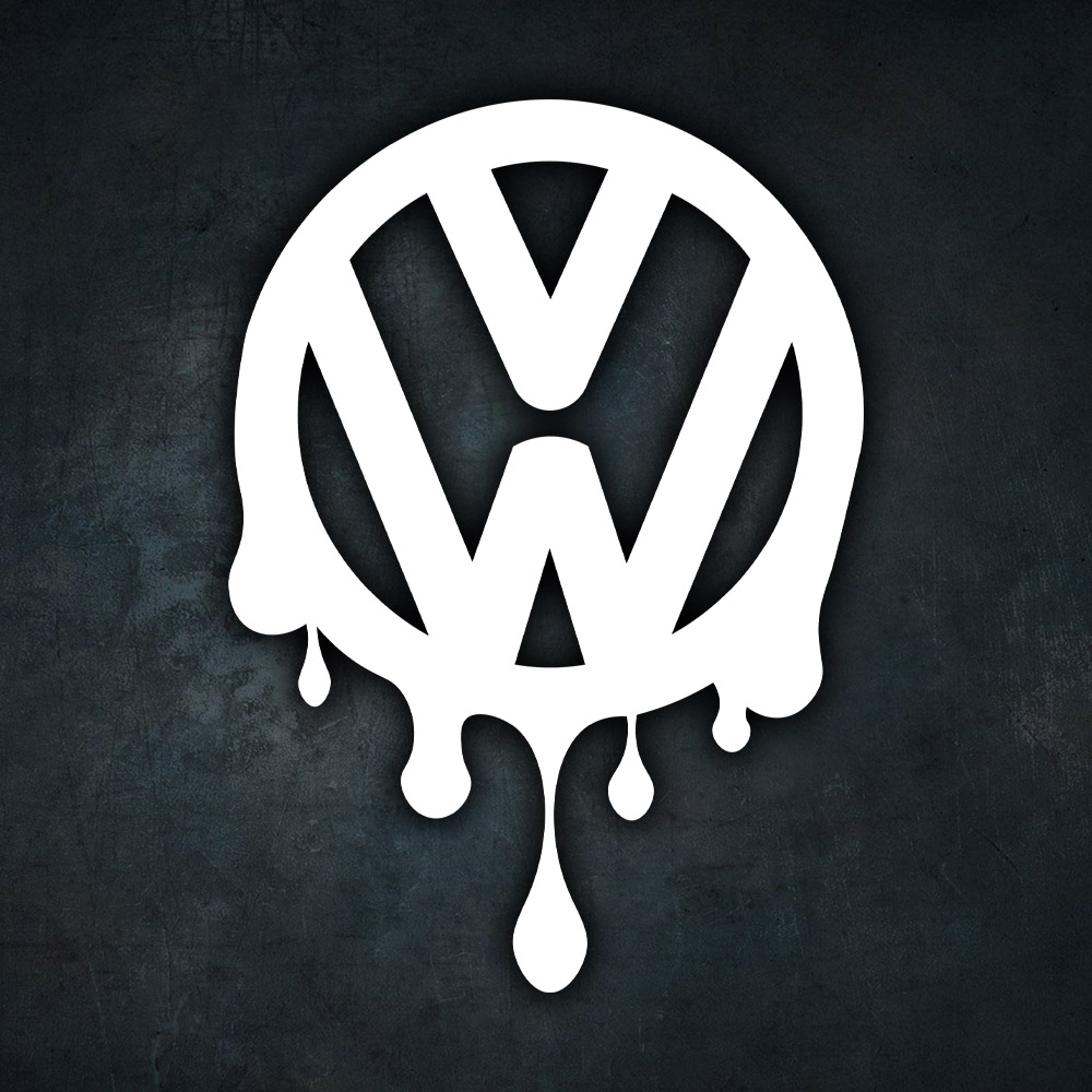 Biela nálepka na auto Volkswagen blood