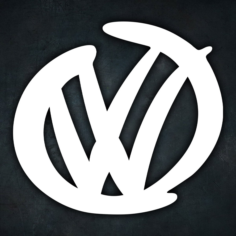 Biela nálepka na auto Volkswagen logo