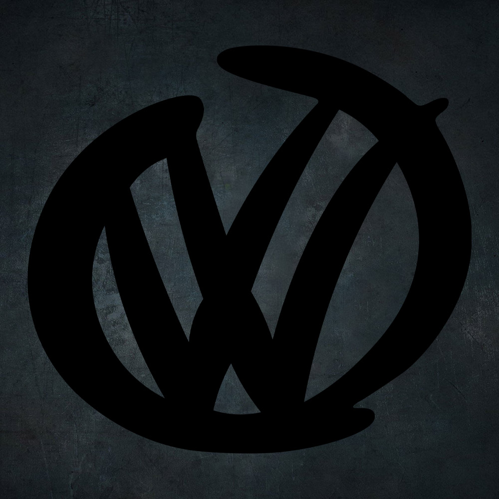 Čierna nálepka na auto Volkswagen logo