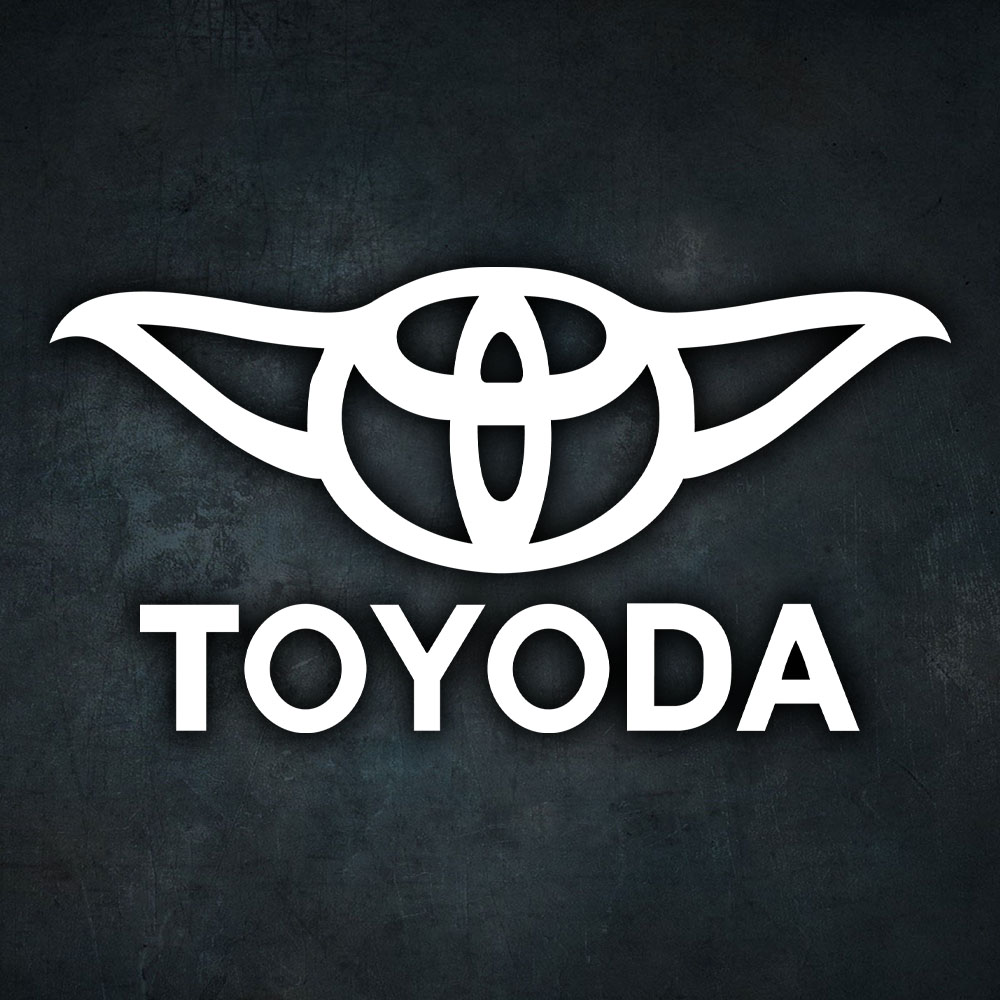 Biela nálepka na auto Toyoda