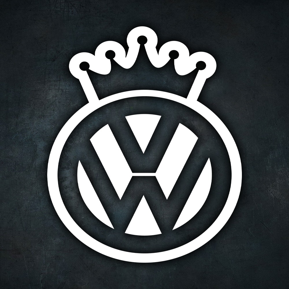 Biela nálepka na auto Volkswagen crown