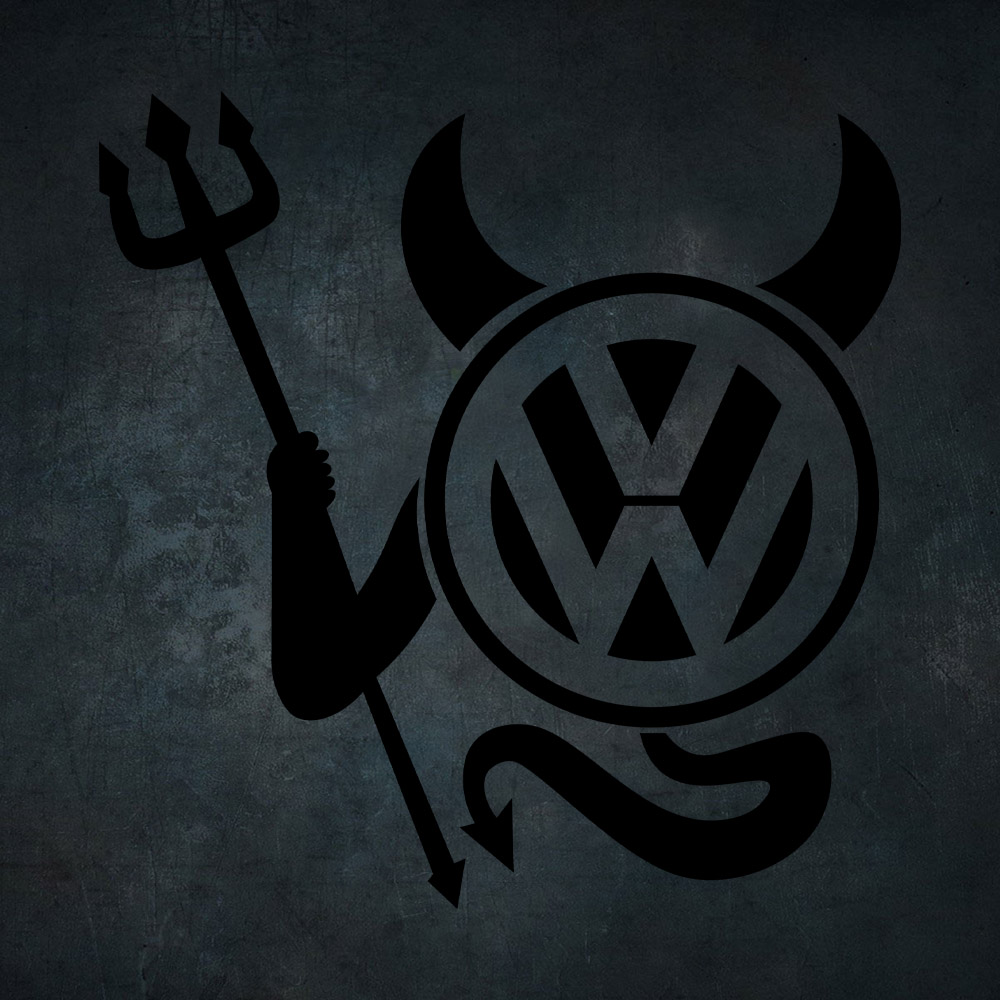 Čierna nálepka na auto Volkswagen devil