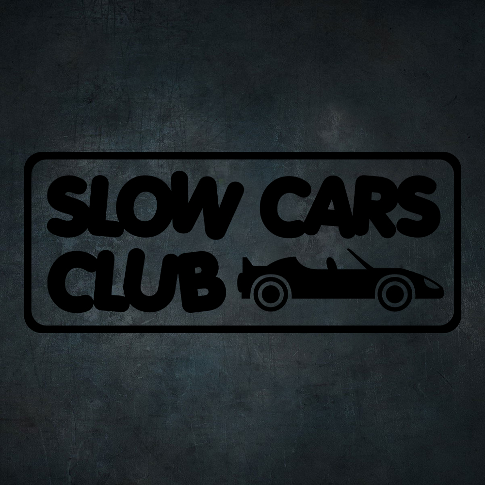 Čierna nálepka na auto Slow Cars Club
