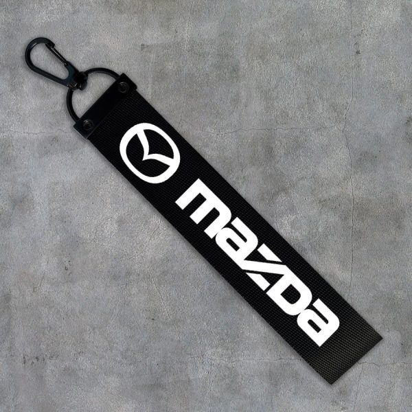 Kvalitná textilná auto kľúčenka - Mazda