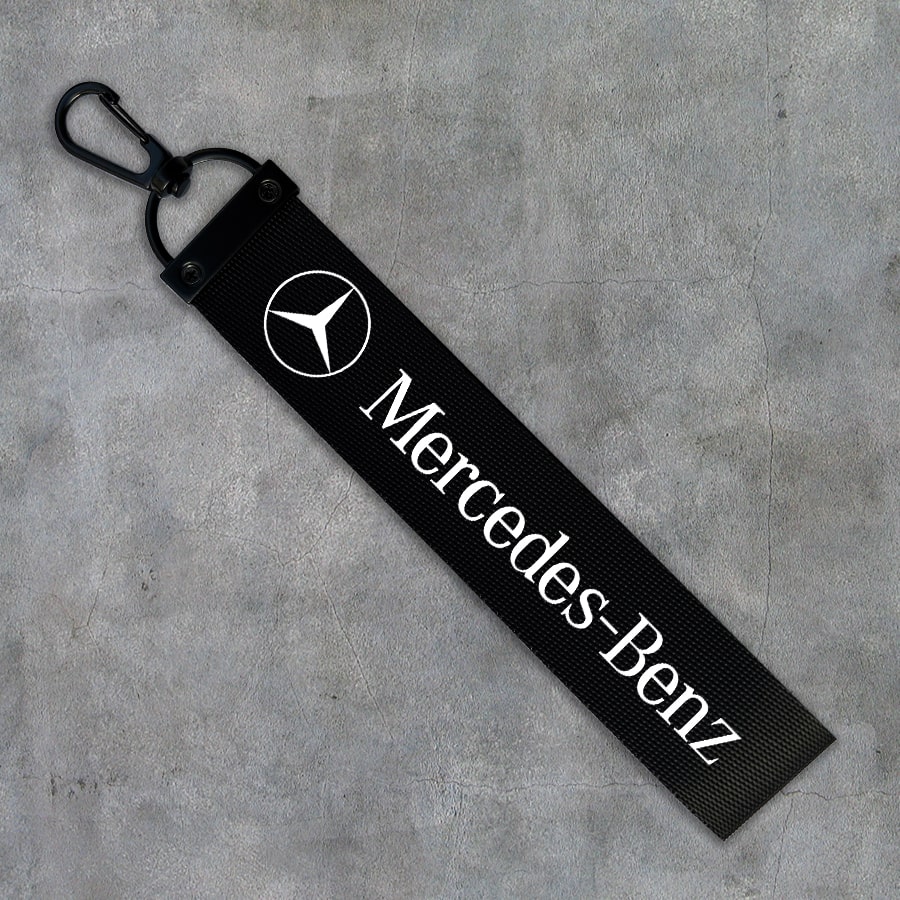 Kvalitná textilná auto kľúčenka - Mercedes Benz