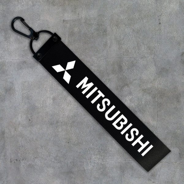 Kvalitná textilná auto kľúčenka - Mitsubishi