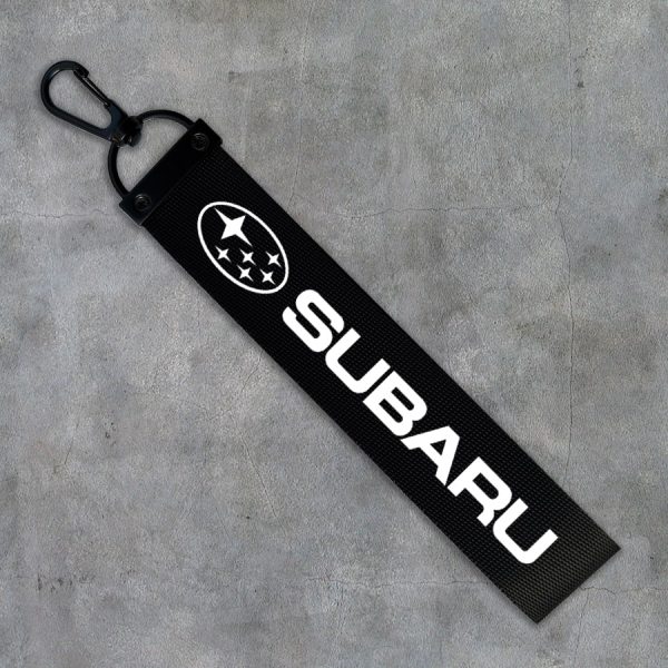 Kvalitná textilná auto kľúčenka - Subaru