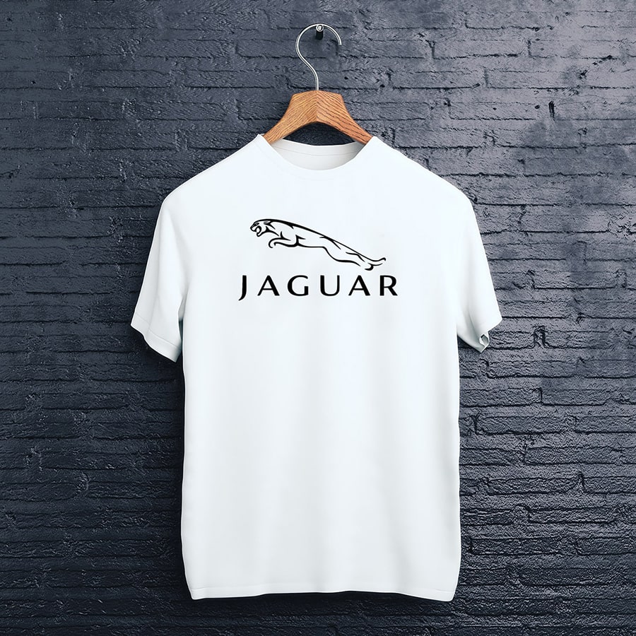 tričko jaguar biele logo