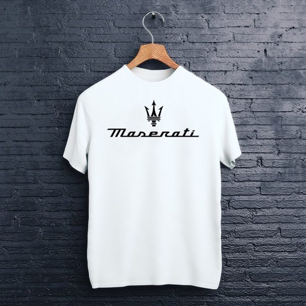 biele tričko logo maserati