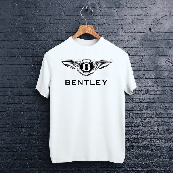 Biele tričko bentley logo