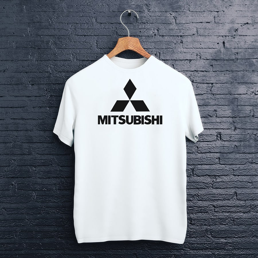 biele tričko logo mitsubishi