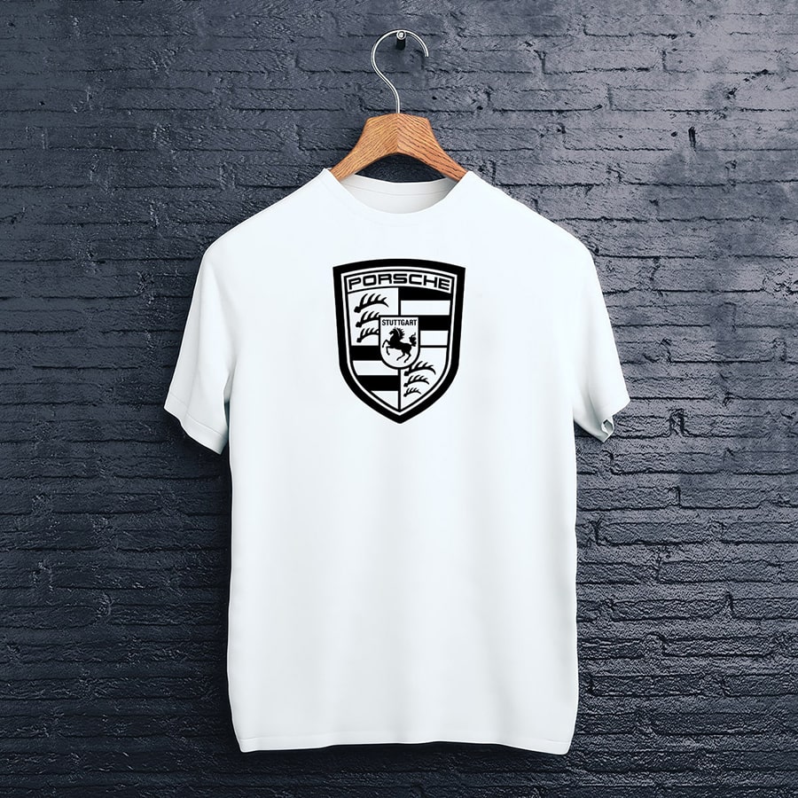 biele tričko logo porsche