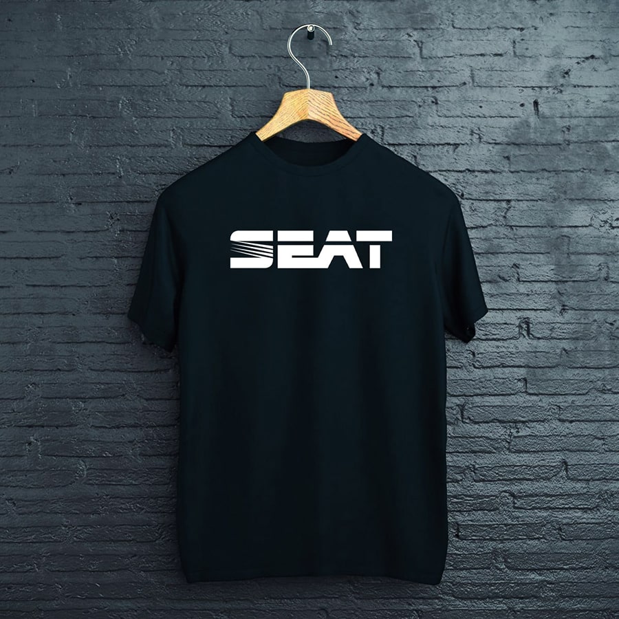 čierne tričko seat logo