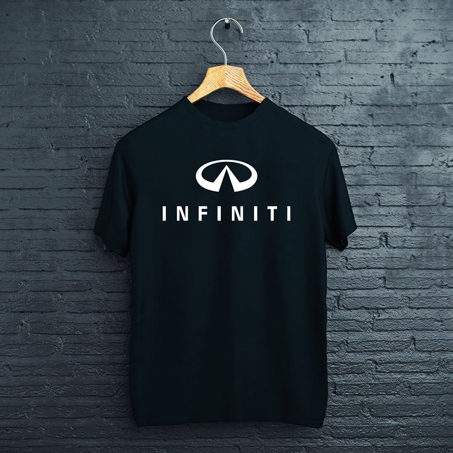 čierne tričko Infniti logo