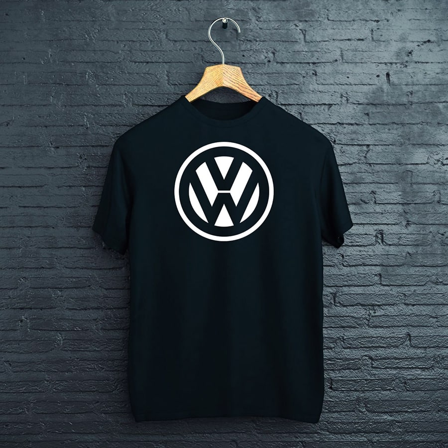 čierne tričko volkswagen vw logo