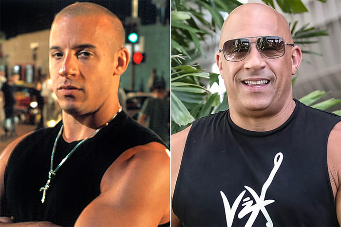 Vin Diesel Dominic Toretto rýchlo a zbesilo vtedy a teraz then now